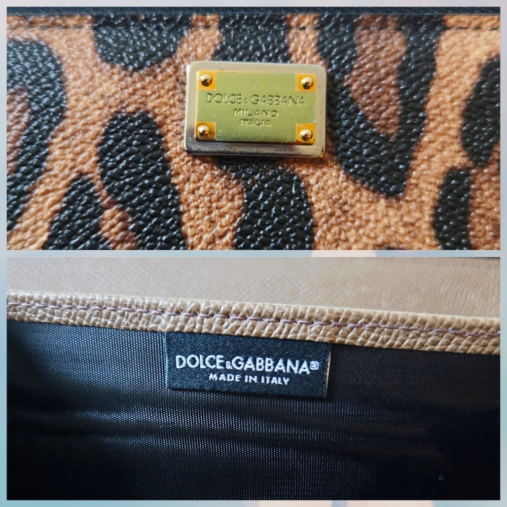 Dolce and Gabbana Leopard Print Shopping Tote Bag and Wallet Organizer Set - Picture 14 of 16